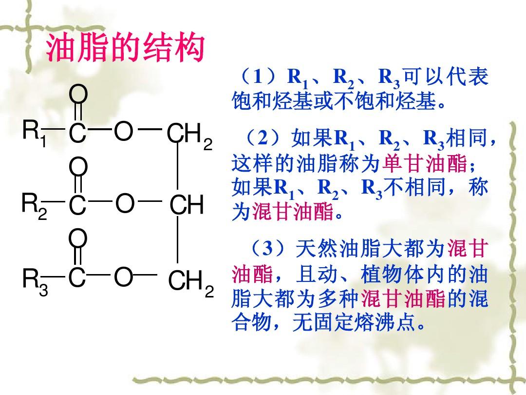 高一化学《化学与生活 重要的体内能源——油脂》